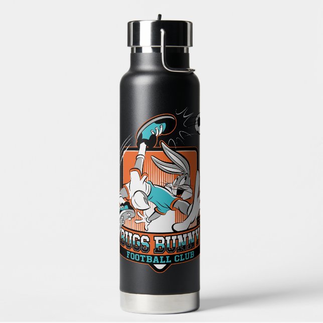 BUGS BUNNY™ Fußballverein-Abzeichen Trinkflasche (Links)