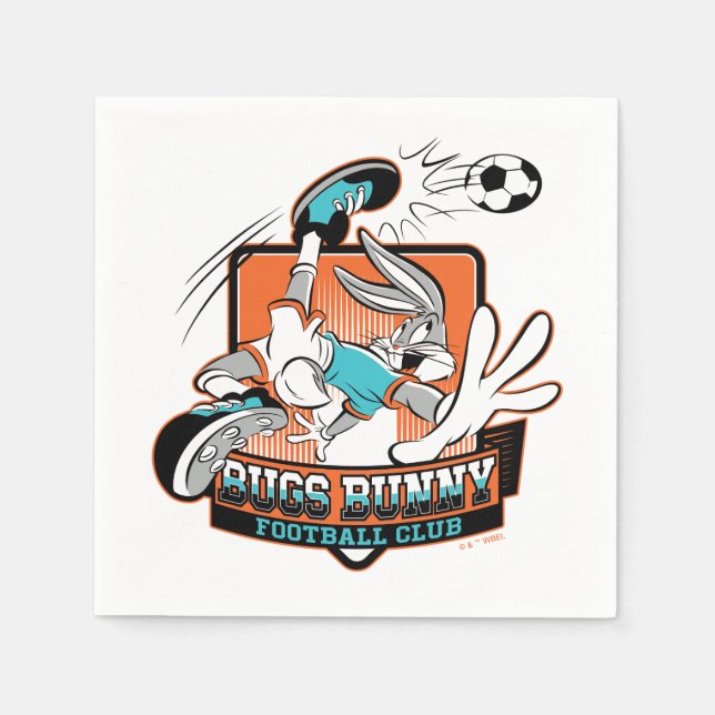 BUGS BUNNY™ Fußballverein Emblem Serviette (Vorderseite)
