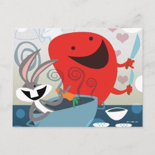 BUGS BUNNY™ & Gossamer Whimsical Meal Prep Postkarte