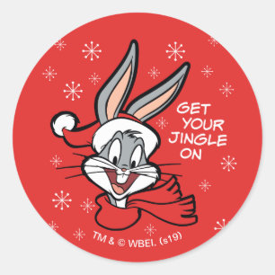 BUGS BUNNY™ Holiday Cheer Runder Aufkleber