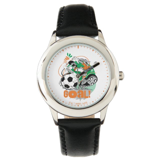 BUGS BUNNY™ Kicking Soccer Goal Armbanduhr (Vorderseite)