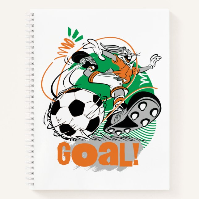 BUGS BUNNY™ Kicking Soccer Goal Notizbuch (Vorderseite)
