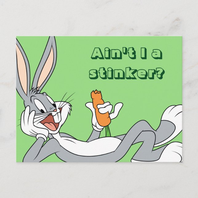 BUGS BUNNY™ Lay Down Eating Carrot Postkarte (Vorderseite)