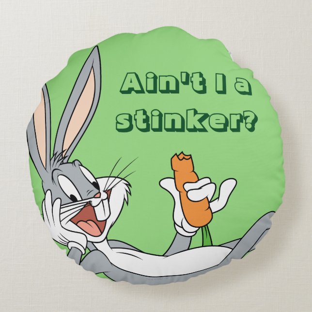 BUGS BUNNY™ Lay Down Eating Carrot Rundes Kissen (Rückseite)
