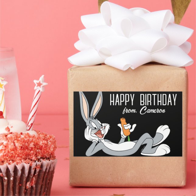 BUGS BUNNY™ LLIDown | Happy Birthday Rechteckiger Aufkleber (Party)