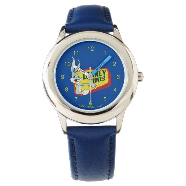 BUGS BUNNY™ LOONEY TUNES™ Retro-Patch Armbanduhr (Vorderseite)
