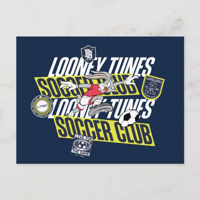 BUGS BUNNY™ LOONEY TUNES™ Soccer Club Postkarte (Vorderseite)