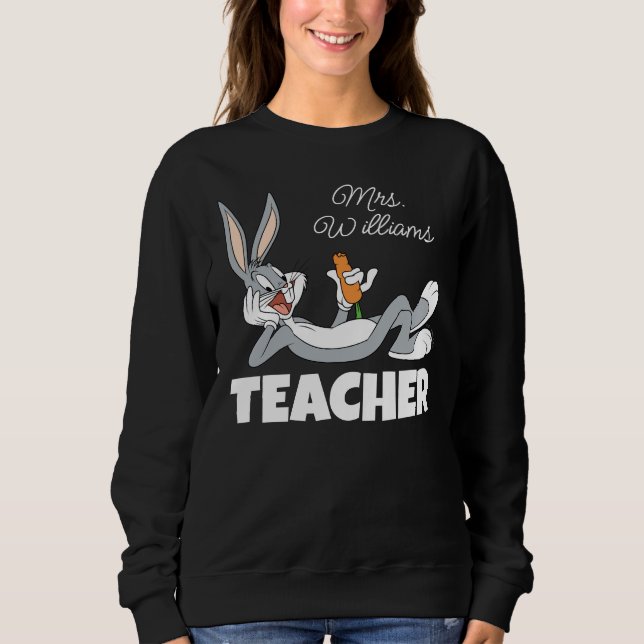 BUGS BUNNY™ Lying Down Eating Carrot Teacher Sweatshirt (Vorderseite)