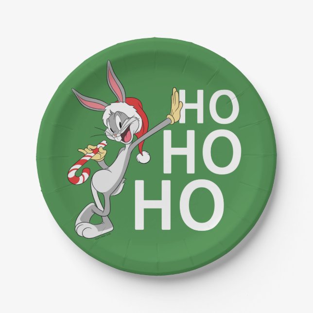 BUGS BUNNY™ mit Candy Cane Pappteller (Vorderseite)