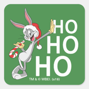 BUGS BUNNY™ mit Candy Cane Quadratischer Aufkleber