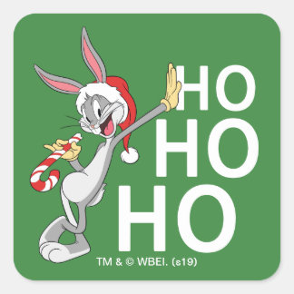 BUGS BUNNY™ mit Candy Cane Quadratischer Aufkleber