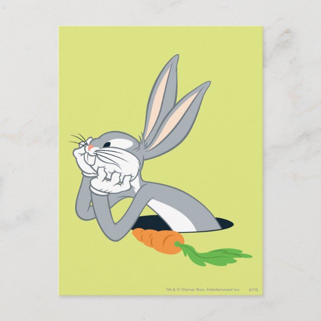 BUGS BUNNY™ mit Karotte Postkarte (Vorderseite)