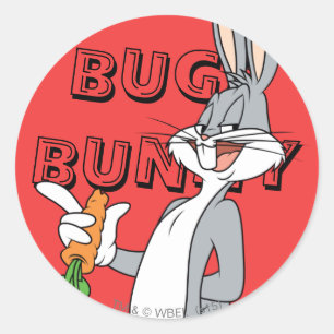 BUGS BUNNY™ mit Karotte Runder Aufkleber
