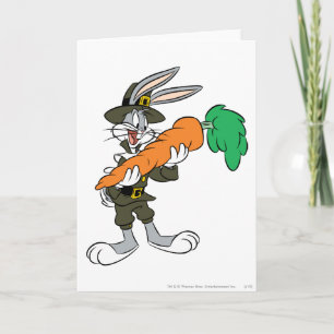 BUGS BUNNY™ Pilgrim Erntedank Carrot Feiertagskarte