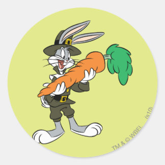 BUGS BUNNY™ Pilgrim Erntedank Carrot Runder Aufkleber