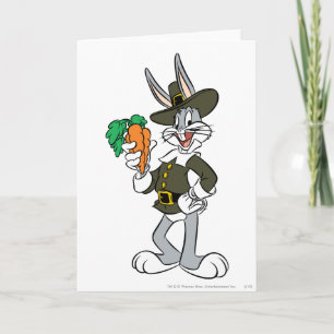 BUGS BUNNY™ Pilgrim Erntedank Feiertagskarte