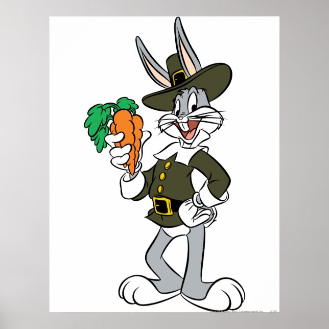 BUGS BUNNY™ Pilgrim Erntedank Poster (Vorne)