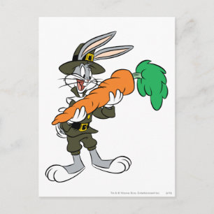 BUGS BUNNY™ Pilgrim Thanksgiving Carrot Feiertagspostkarte