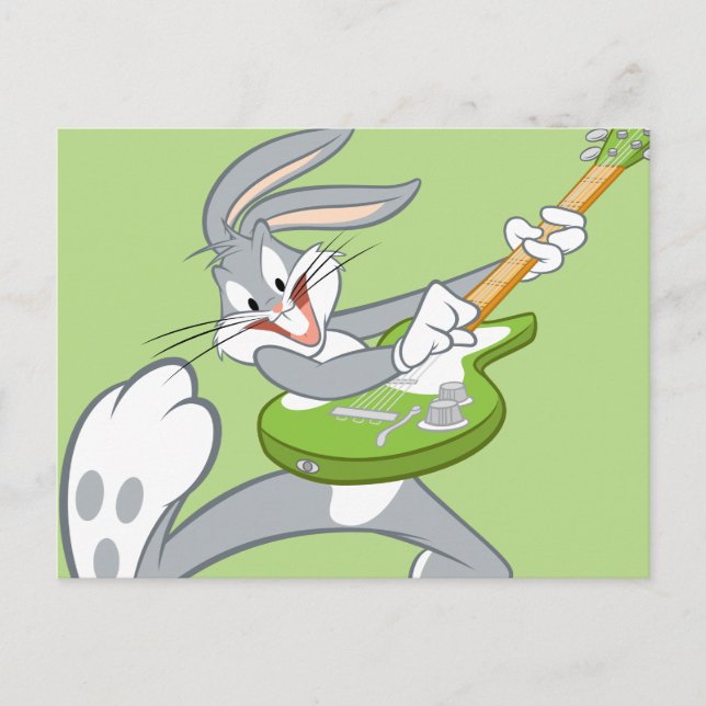 BUGS BUNNY™ Rocking on Gitarre Postkarte (Vorderseite)