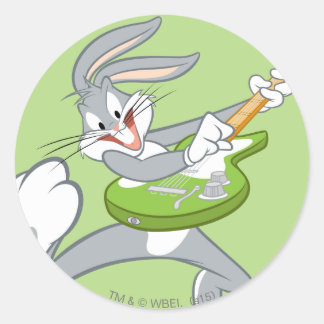 BUGS BUNNY™ Rocking on Gitarre Runder Aufkleber
