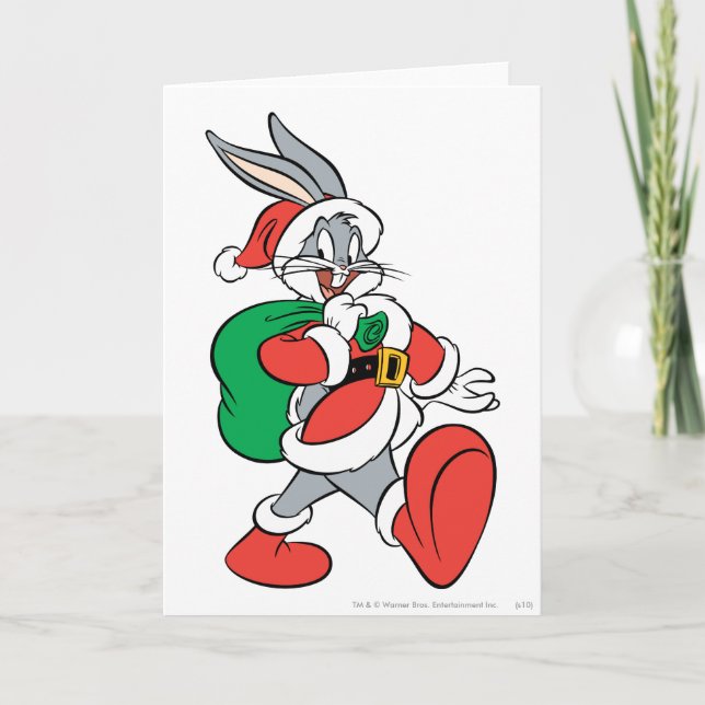 BUGS BUNNY™ Santa Feiertagskarte (Vorderseite)