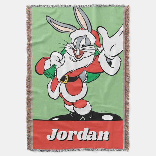 BUGS BUNNY™ Santa Waving Decke (Vorderseite Vertikal)