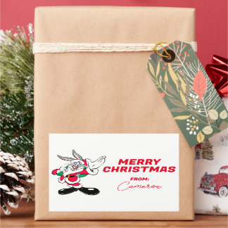 BUGS BUNNY™ Santa Waving | Happy Holidays Rechteckiger Aufkleber