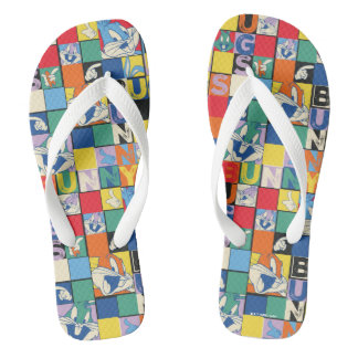 BUGS BUNNY™ Schachbrett mit farbenfrohen Namen und Flip Flops