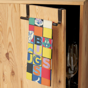 BUGS BUNNY™ Schachbrett mit farbenfrohen Namen und Geschirrtuch