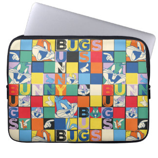 BUGS BUNNY™ Schachbrett mit farbenfrohen Namen und Laptopschutzhülle