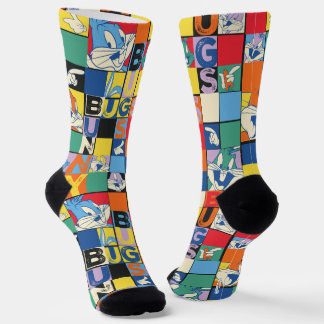 BUGS BUNNY™ Schachbrett mit farbenfrohen Namen und Socken