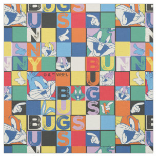 BUGS BUNNY™ Schachbrett mit farbenfrohen Namen und Stoff