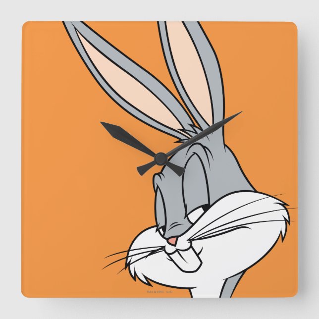 BUGS BUNNY™ Sideways Glance Quadratische Wanduhr (Vorderseite)