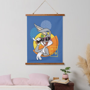 BUGS BUNNY™ Singaporean Vacation Graphic Wandteppich Mit Holzrahmen