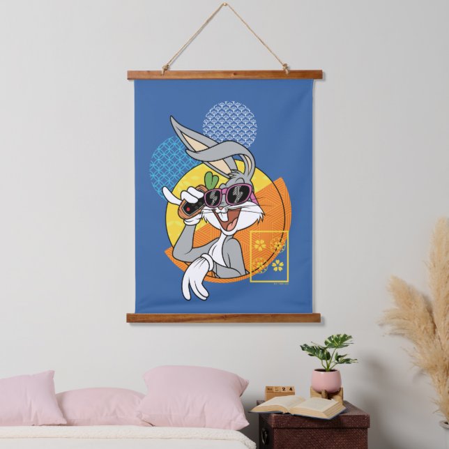 BUGS BUNNY™ Singaporean Vacation Graphic Wandteppich Mit Holzrahmen (Schlafzimmer)