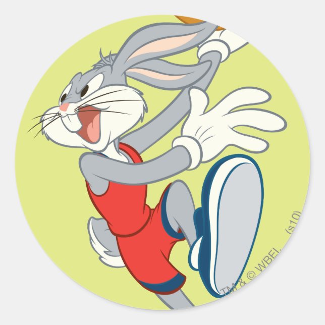 BUGS BUNNY™ Slam Runder Aufkleber (Vorderseite)