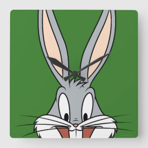 BUGS BUNNY™ Smiling Face Quadratische Wanduhr