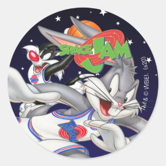 BUGS BUNNY™ & SYLVESTER™ Assist Runder Aufkleber