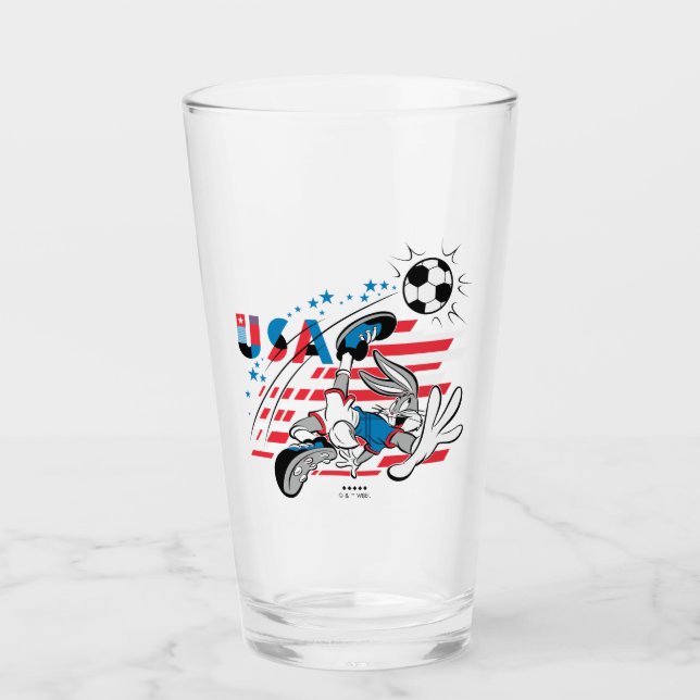 BUGS BUNNY™ Team USA Fußball Grafik Glas (Vorderseite)