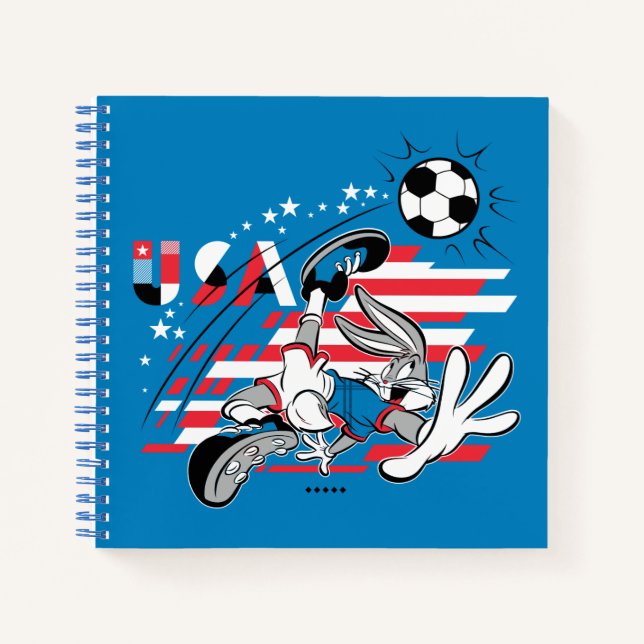 BUGS BUNNY™ Team USA Fußball Grafik Notizbuch (Vorderseite)