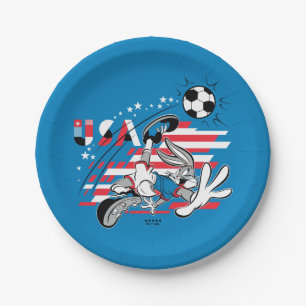 BUGS BUNNY™ Team USA Fußball Grafik Pappteller