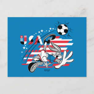 BUGS BUNNY™ Team USA Fußball Grafik Postkarte
