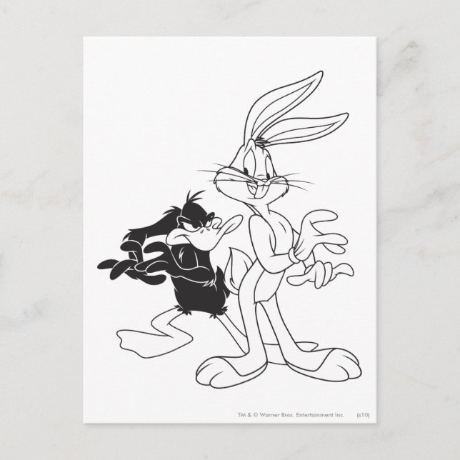 BUGS BUNNY™ und DAFFY DUCK™ Postkarte (Vorderseite)