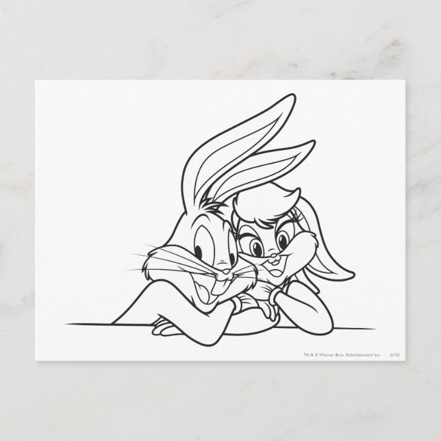 BUGS BUNNY™ und Lola Bunny 3 Postkarte (Vorderseite)