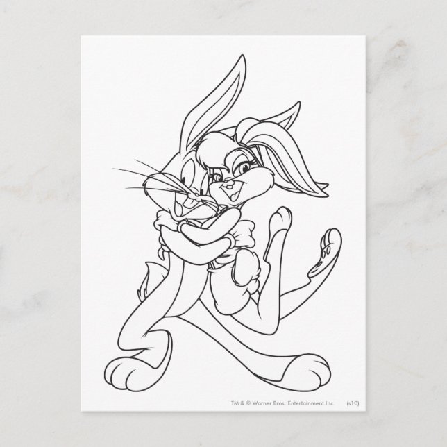 BUGS BUNNY™ und Lola Bunny Postkarte (Vorderseite)