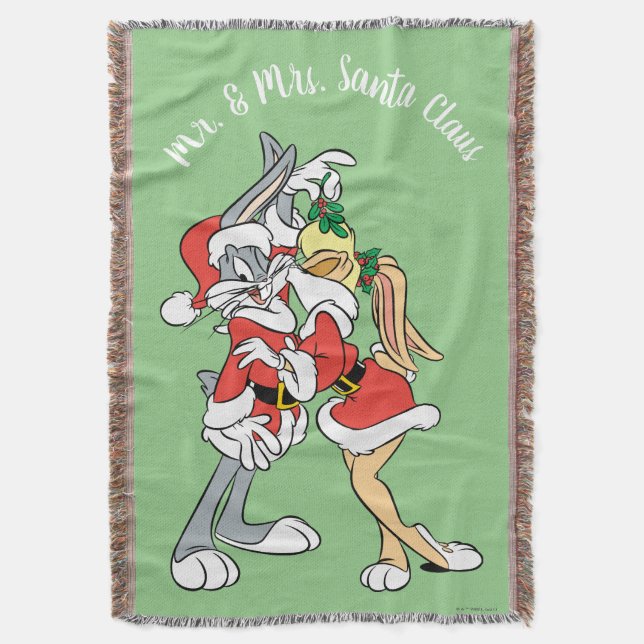 BUGS BUNNY™ und Lola Mistletoe Kiss Decke (Vorderseite Vertikal)