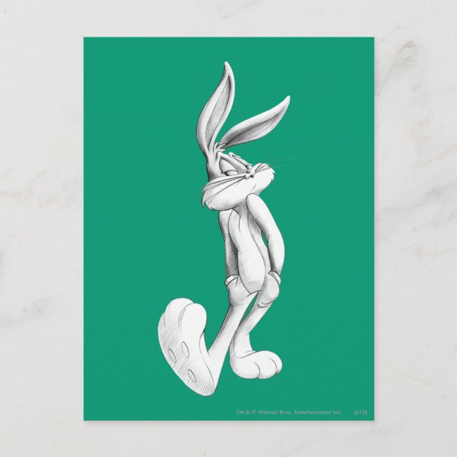 BUGS BUNNY™ Zeichnend Postkarte (Vorderseite)