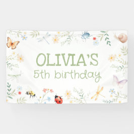 Bugs Girl Birthday Backdrop Insekt Party Banner