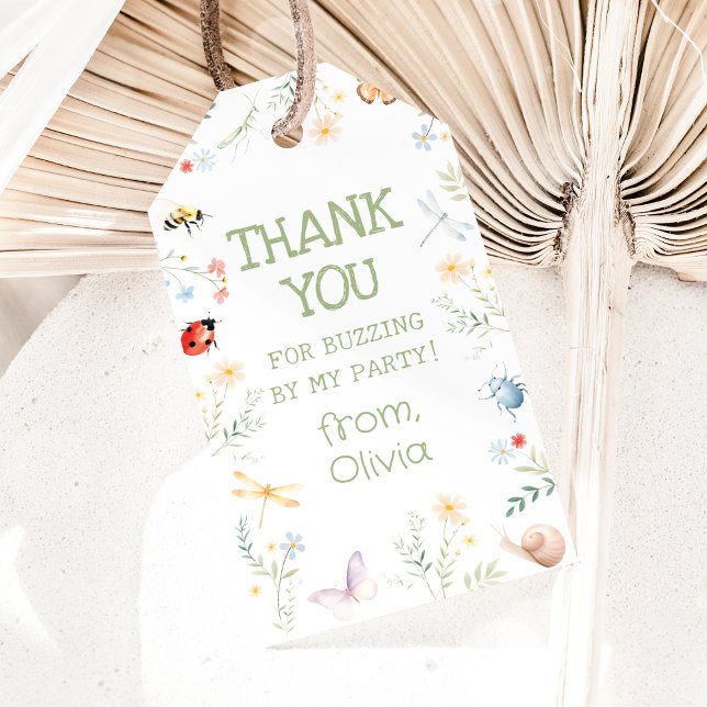 Bugs Girl Birthday Insect Party Thank You Geschenkanhänger (Von Creator hochgeladen)