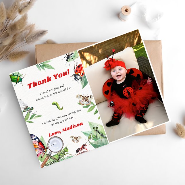 Bugs & Insekten Vintag Geburtstag Danke Karte (Von Creator hochgeladen)